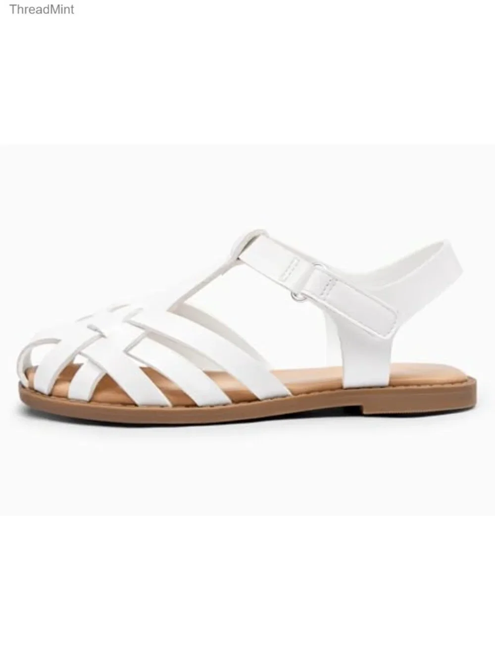 Girls Fisherman Sandals Faux Leather Adjustable Strap Princess Party Dress Shoes
